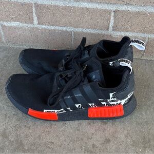 adidas Black Sneakers with Red Highlights